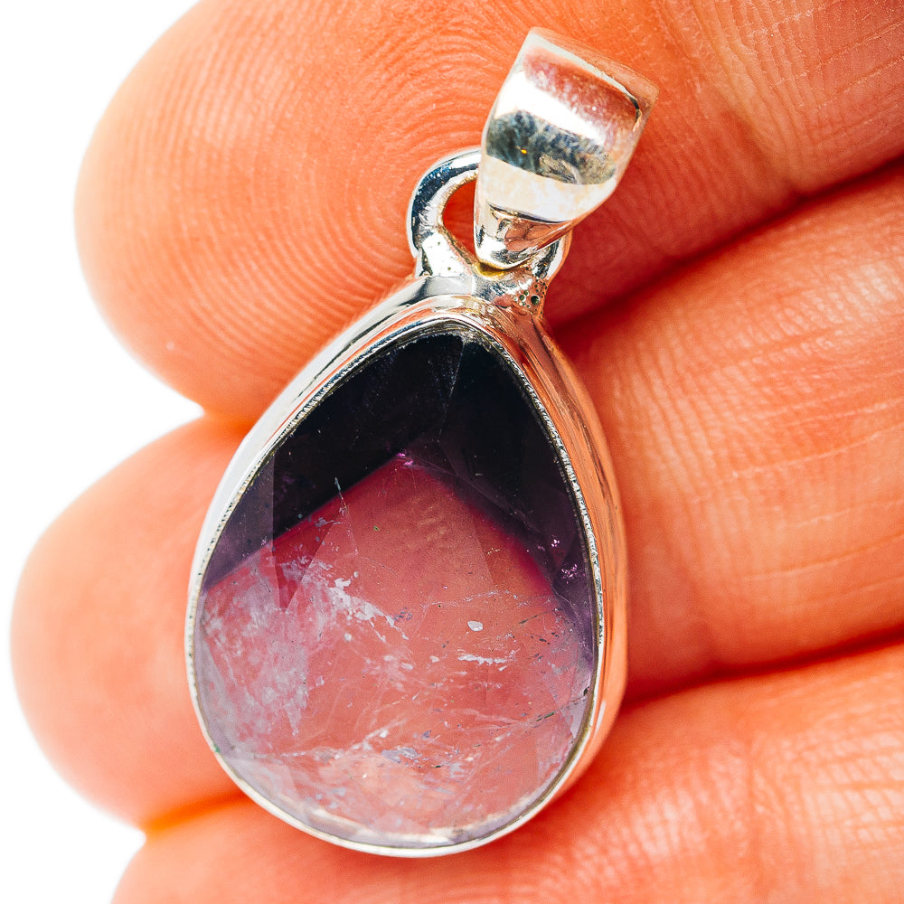 Chevron Amethyst Pendant 1 1/8" (.925 Sterling Silver)