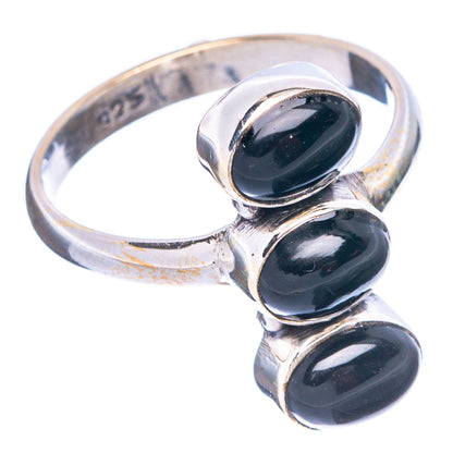 Black Onyx Dainty Ring Size 7 (925 Sterling Silver) R5276