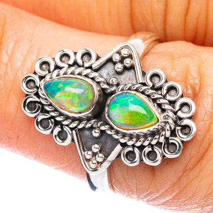 Rare  Ethiopian Opal Ring Size 6.75 (925 Sterling Silver) R3737