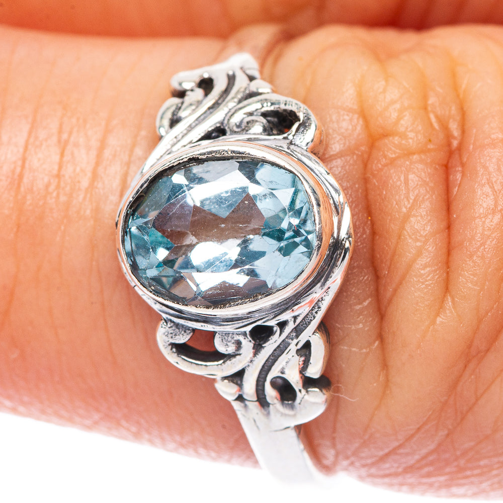 Blue Topaz Dainty Ring Size 7 (925 Sterling Silver) R145865