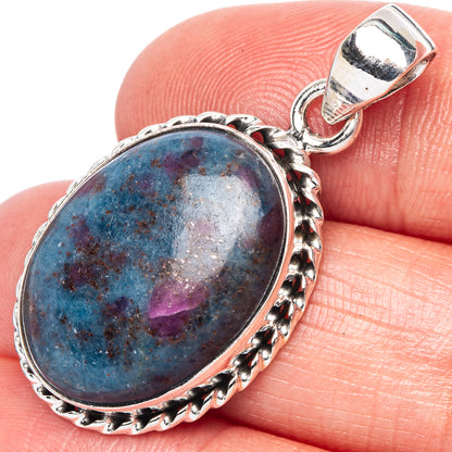 Ruby Fuchsite Pendant 1 1/2" (925 Sterling Silver) P42446
