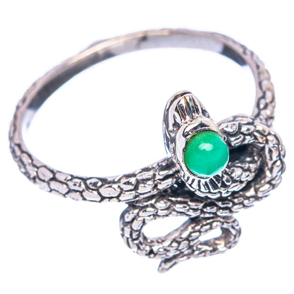 Chrysoprase Snake 925 Sterling Silver Ring Size 6.5 (925 Sterling Silver) R5462