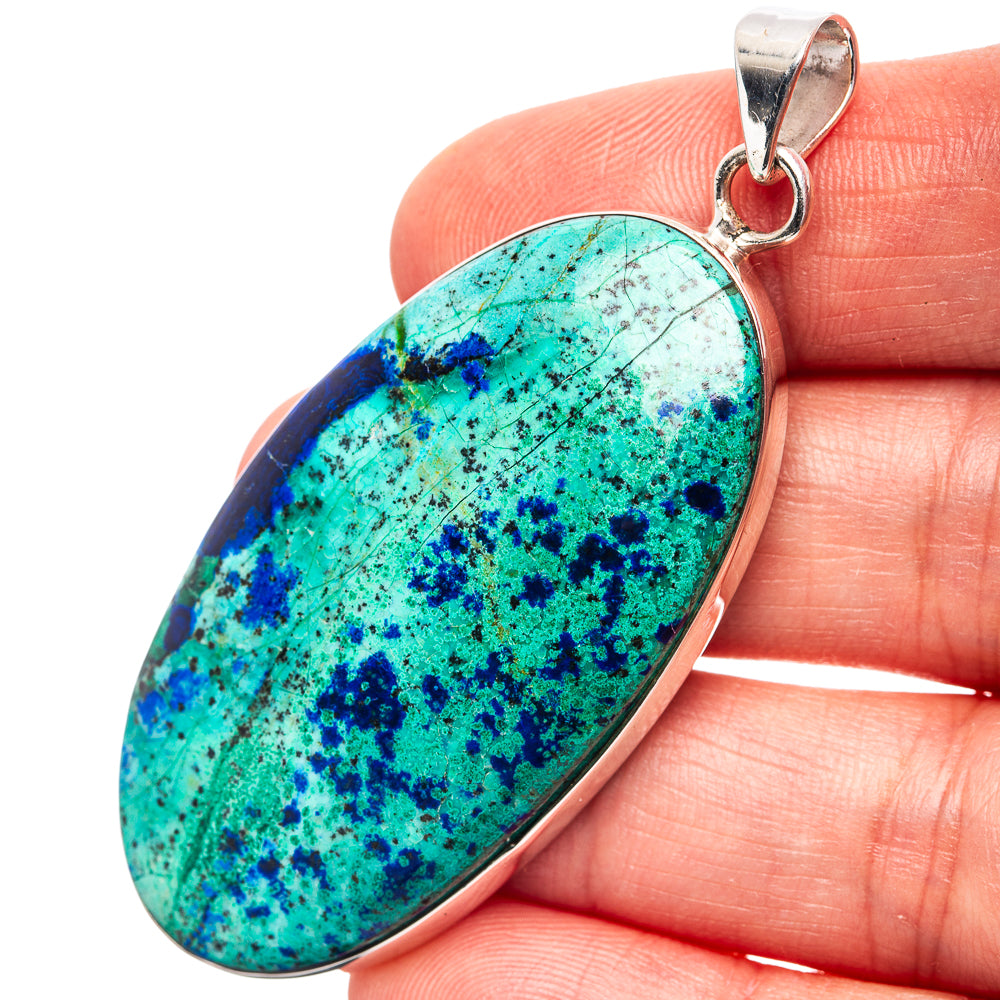 Premium Bluebird Azurite Pendant 2 3/8" (.925 Sterling Silver)