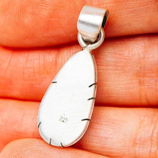 Southwestern Style Santa Maria Turquoise Pendant 1 1/4" (.925 Sterling Silver)