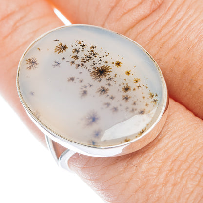 Premium Scenic Dendritic Agate Ring Size 9.5 (.925 Sterling Silver)