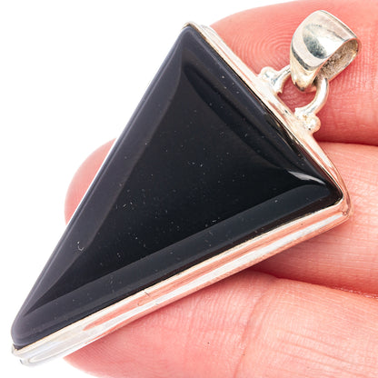 Black Onyx Pendant 1 7/8" (925 Sterling Silver) P40617