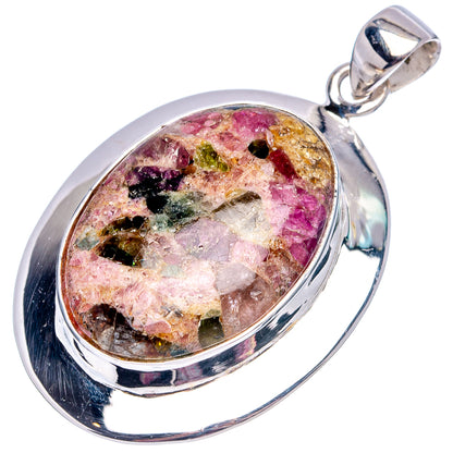 Premium Tourmaline Matrix Pendant 1 3/4" (.925 Sterling Silver)
