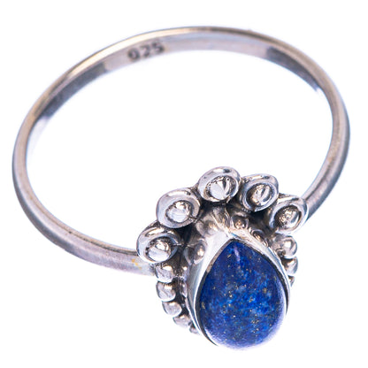 Lapis Lazuli Dainty Ring Size 6.5 (925 Sterling Silver) R1071