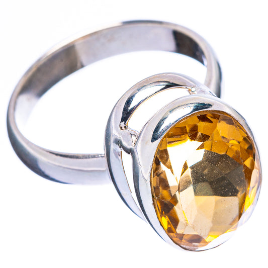 Faceted Citrine Ring Size 7.5 (925 Sterling Silver) R4572