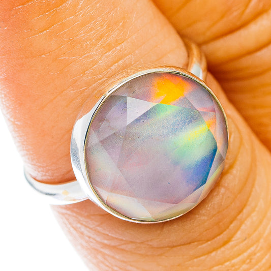 Aurora Opal Ring Size 7.25 (.925 Sterling Silver)
