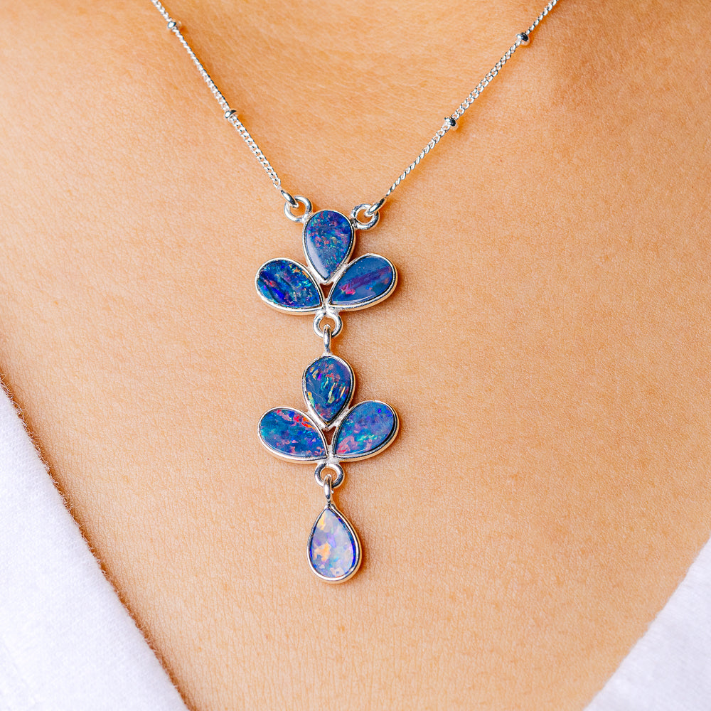 Doublet Opal Necklace 16.375 (925 Sterling Silver) N90195