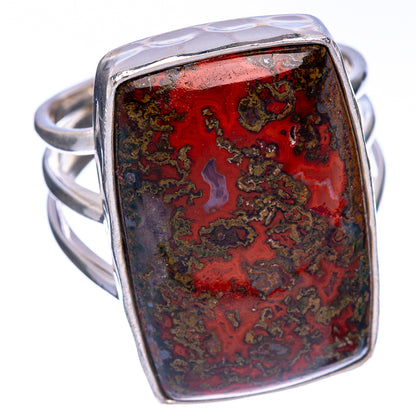 Large Moroccan Agate Ring Size 10.75 (925 Sterling Silver) R144647