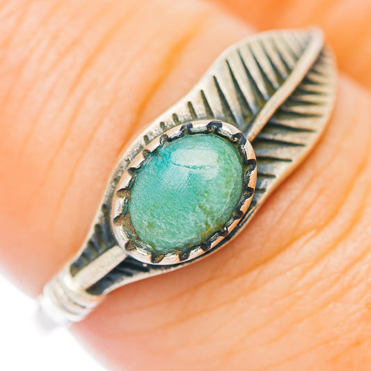 Mojave Turquoise Feather Ring Size 8.5 (.925 Sterling Silver)