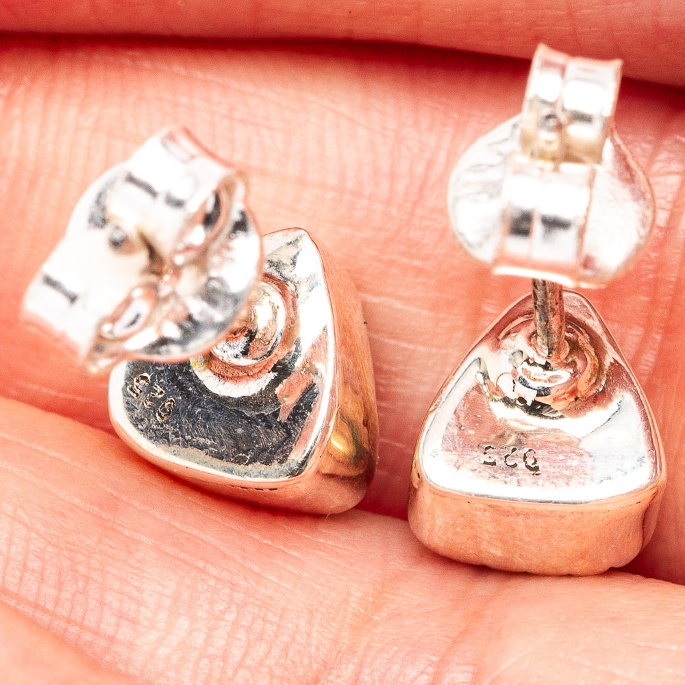 Sonoran Gold Turquoise Earrings 1/4" (.925 Sterling Silver)