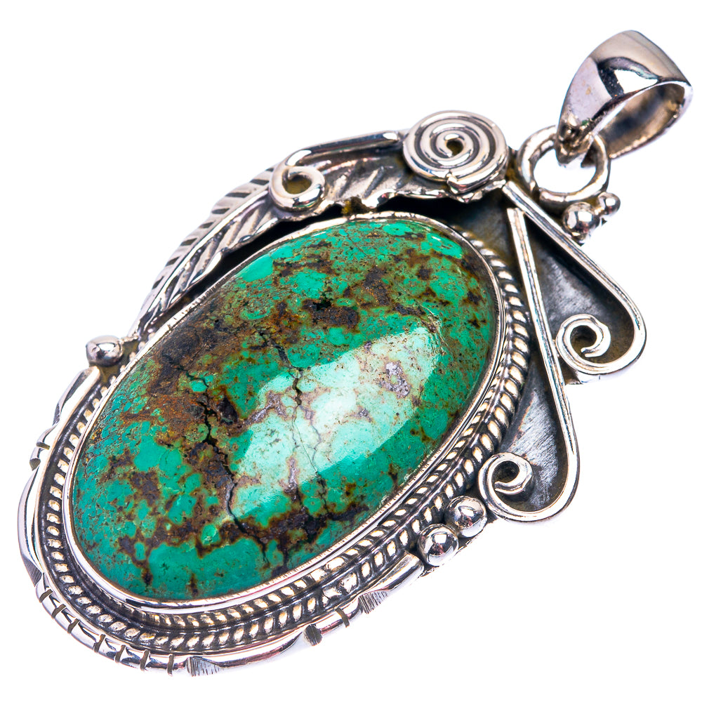 Tibetan Turquoise Pendant 1 7/8" (925 Sterling Silver) P38861