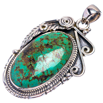 Tibetan Turquoise Pendant 1 7/8" (925 Sterling Silver) P38861