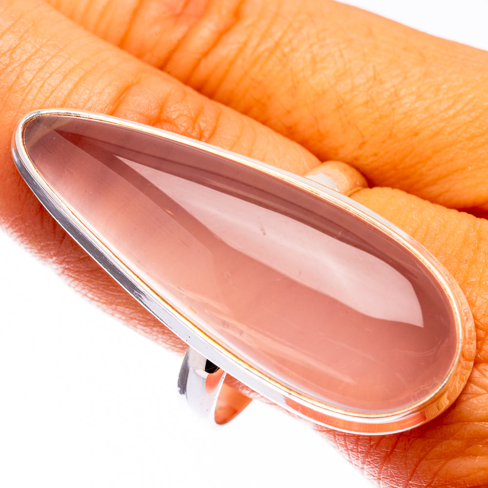 Huge Rose Quartz Ring Size 11.75 (925 Sterling Silver) R141203