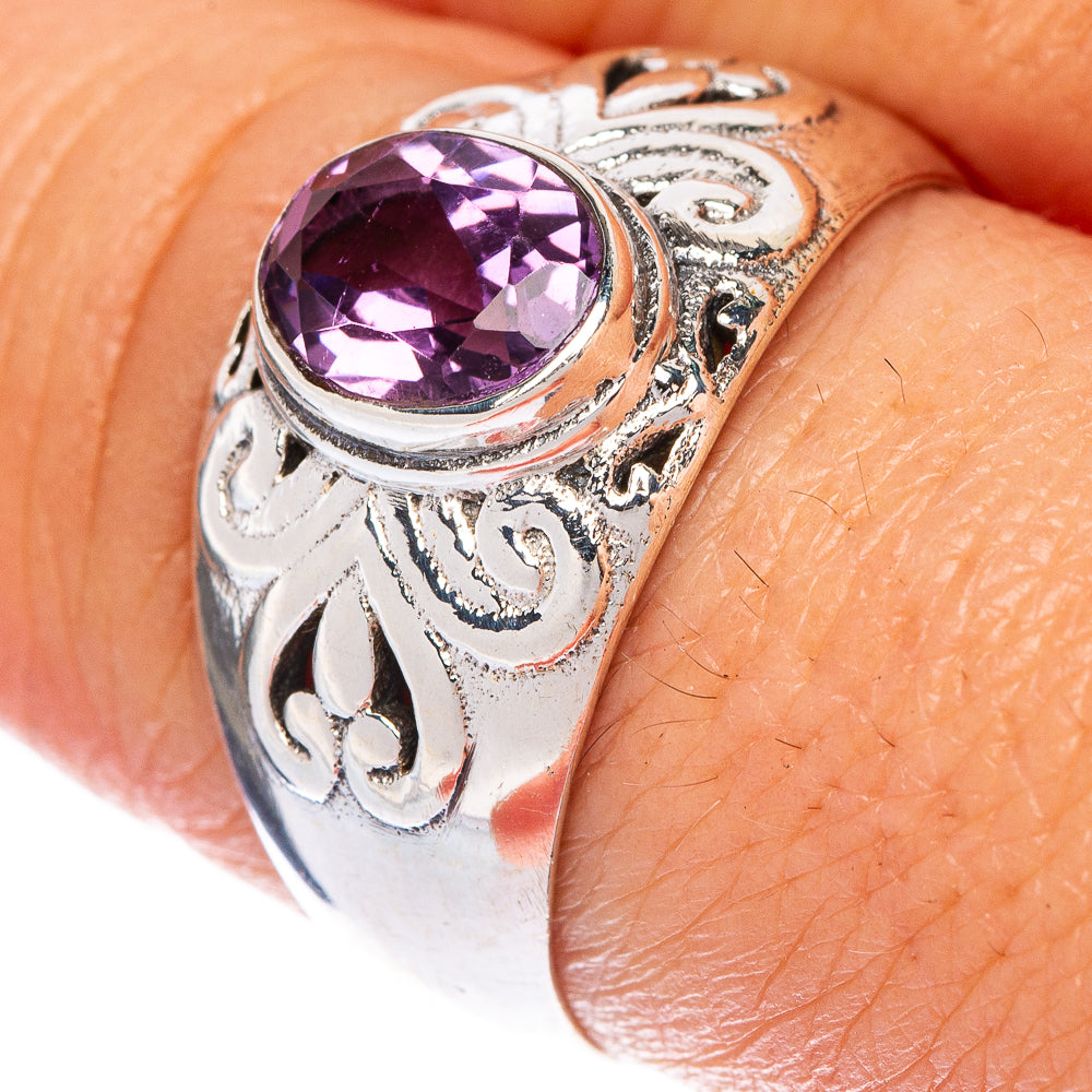 Faceted Amethyst Ring Size 9 (925 Sterling Silver) R1432