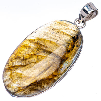 Premium Labradorite Pendant 1 7/8" (.925 Sterling Silver)