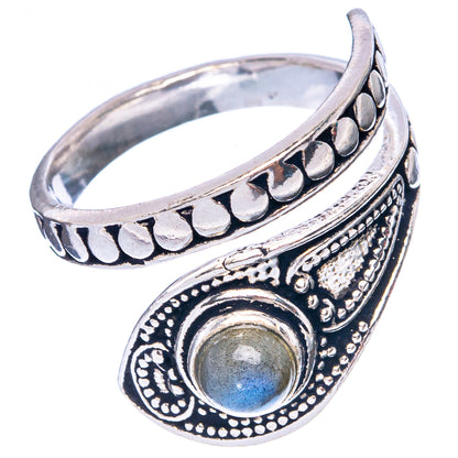 Labradorite Dainty Ring Size 7 Adjustable (925 Sterling Silver) R5220