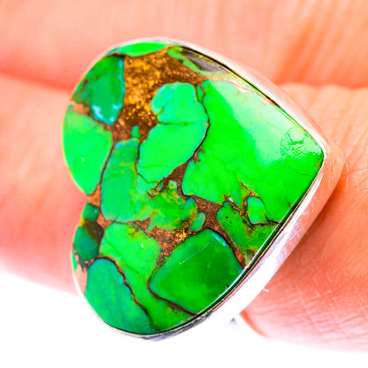 Green Copper Composite Turquoise Ring Size 7.5 (925 Sterling Silver) RING140085