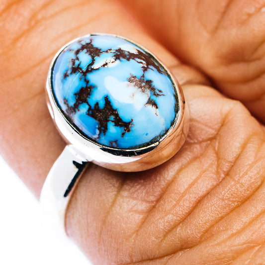 Golden Hills Turquoise Ring Size 7.25 (.925 Sterling Silver)