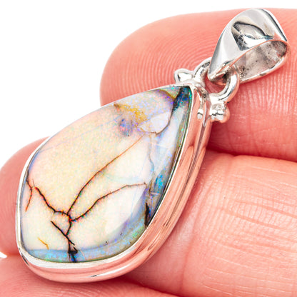 Rare Sterling Opal 925 Sterling Silver Pendant 1 3/8" (925 Sterling Silver) P41916
