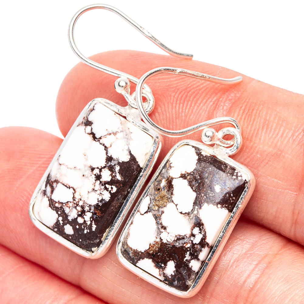 •WILD HORSE JASPER KITE• Navajo silver dangle earrings