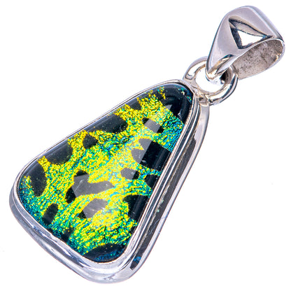 Dichroic Glass Pendant 1 1/4" (925 Sterling Silver) P41445