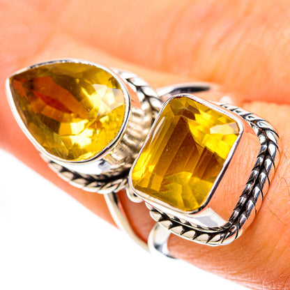 Large Faceted Citrine 925 Sterling Silver Ring Size 7.25 (925 Sterling Silver) RING139479