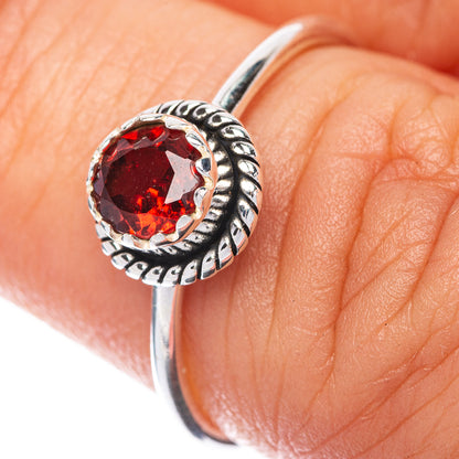 Garnet Dainty Ring Size 6.25 (925 Sterling Silver) R145184