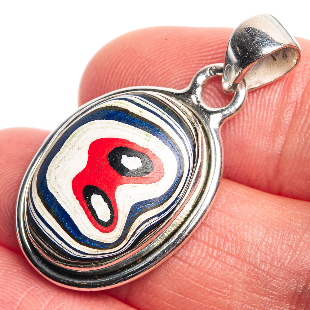 Fordite Pendant 1 3/8" (925 Sterling Silver) P39712