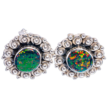 Opal Earrings 3/4" (.925 Sterling Silver)