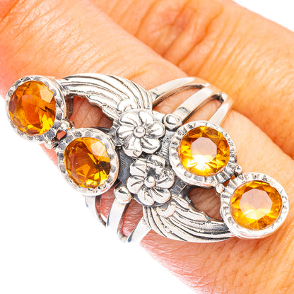 Faceted Citrine Flower Ring Size 8.75 (925 Sterling Silver) R146870