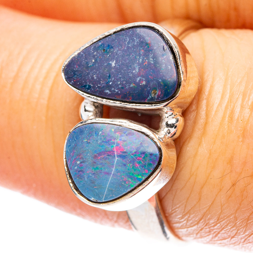 Rare Doublet Opal Ring Size 8 (925 Sterling Silver) R4303