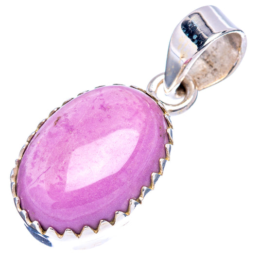 Sterling silver phosphosiderite pendant with purple oval stone and open bail
