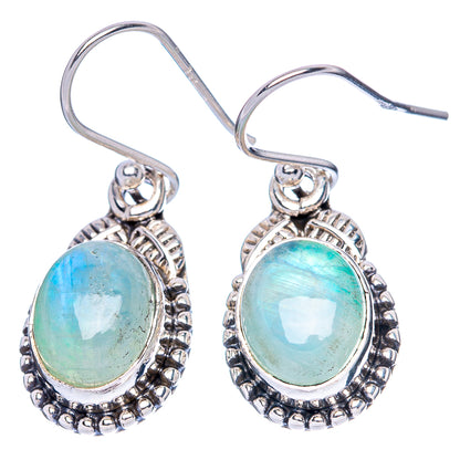 Rainbow Moonstone Earrings 1 1/8" (925 Sterling Silver) E1370