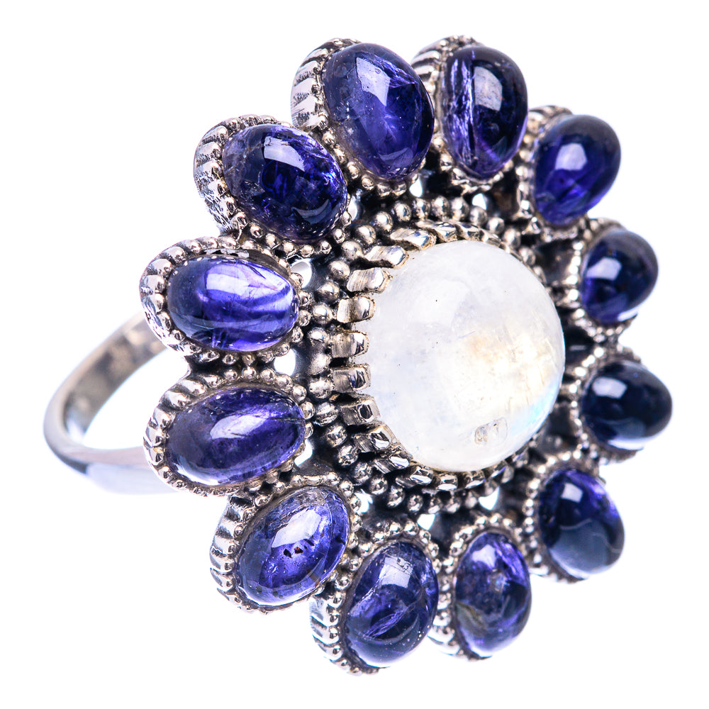 Large Rainbow Moonstone, Tanzanite Ring Size 9.25 (925 Sterling Silver) R140796