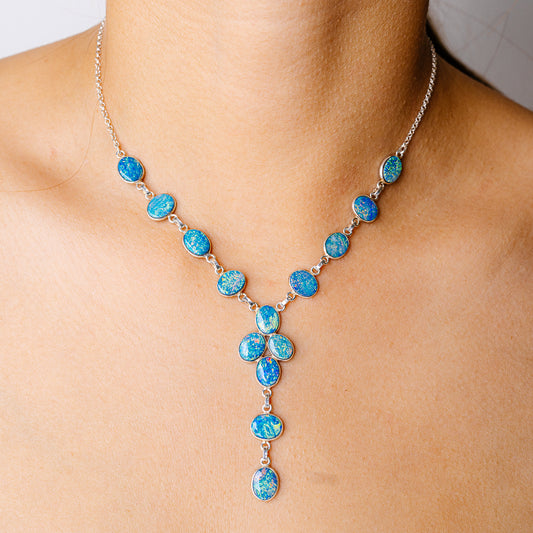 Doublet Opal Necklace 16.125" (925 Sterling Silver) N90239