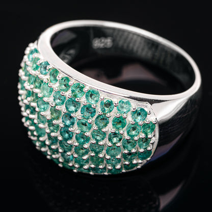 Zambian Emerald Ring Size 8 (.925 Sterling Silver)