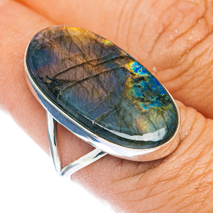 Premium Labradorite Ring Size 8 (.925 Sterling Silver)