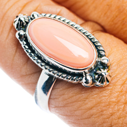 Premium Southwestern Style Pink Queen Conch Shell Ring Size 10 (.925 Sterling Silver)