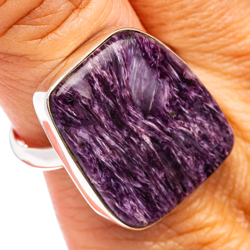 Premium Charoite Ring Size 11 Adjustable (.925 Sterling Silver)
