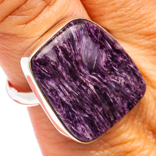 Premium Charoite Ring Size 11 Adjustable (.925 Sterling Silver)