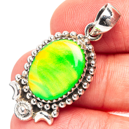Aurora Opal Pendant 1 3/8" (.925 Sterling Silver)