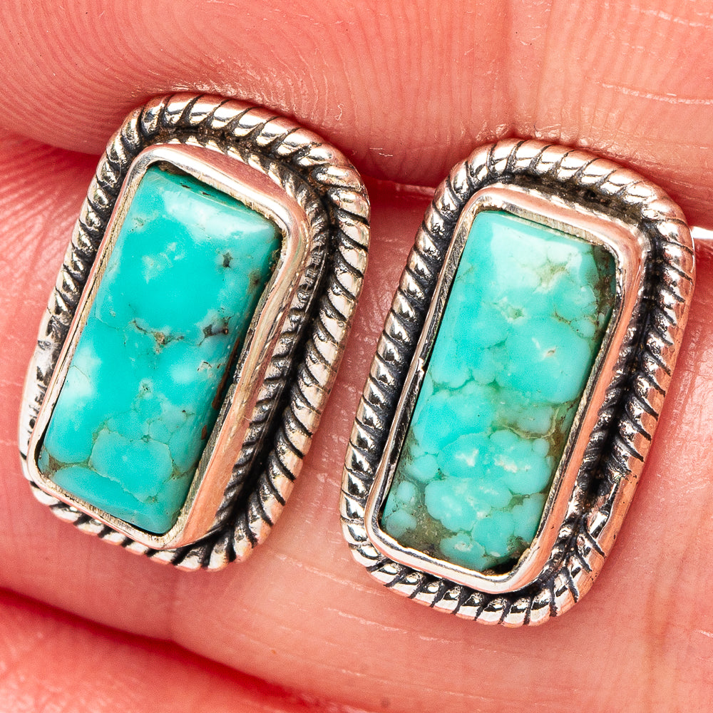 Rare Nevada Turquoise Earrings 5/8" (.925 Sterling Silver)