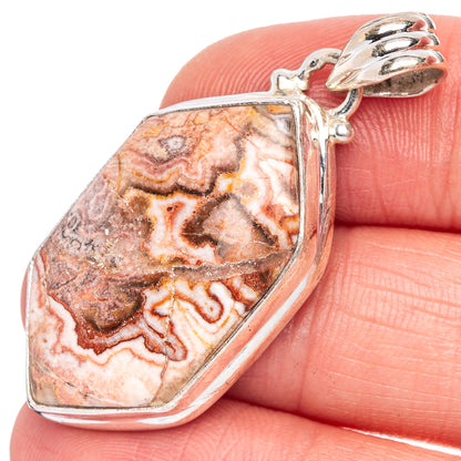Crazy Lace Agate Pendant 1 5/8" (925 Sterling Silver) P40502