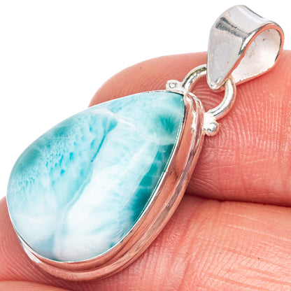 Larimar Pendant 1 3/8" (925 Sterling Silver) P40839