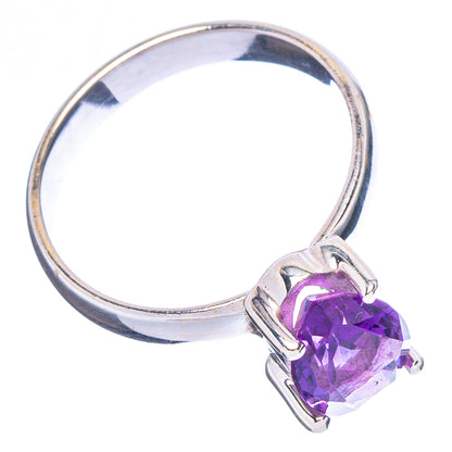 Faceted Amethyst Ring Size 7.5 (.925 Sterling Silver)