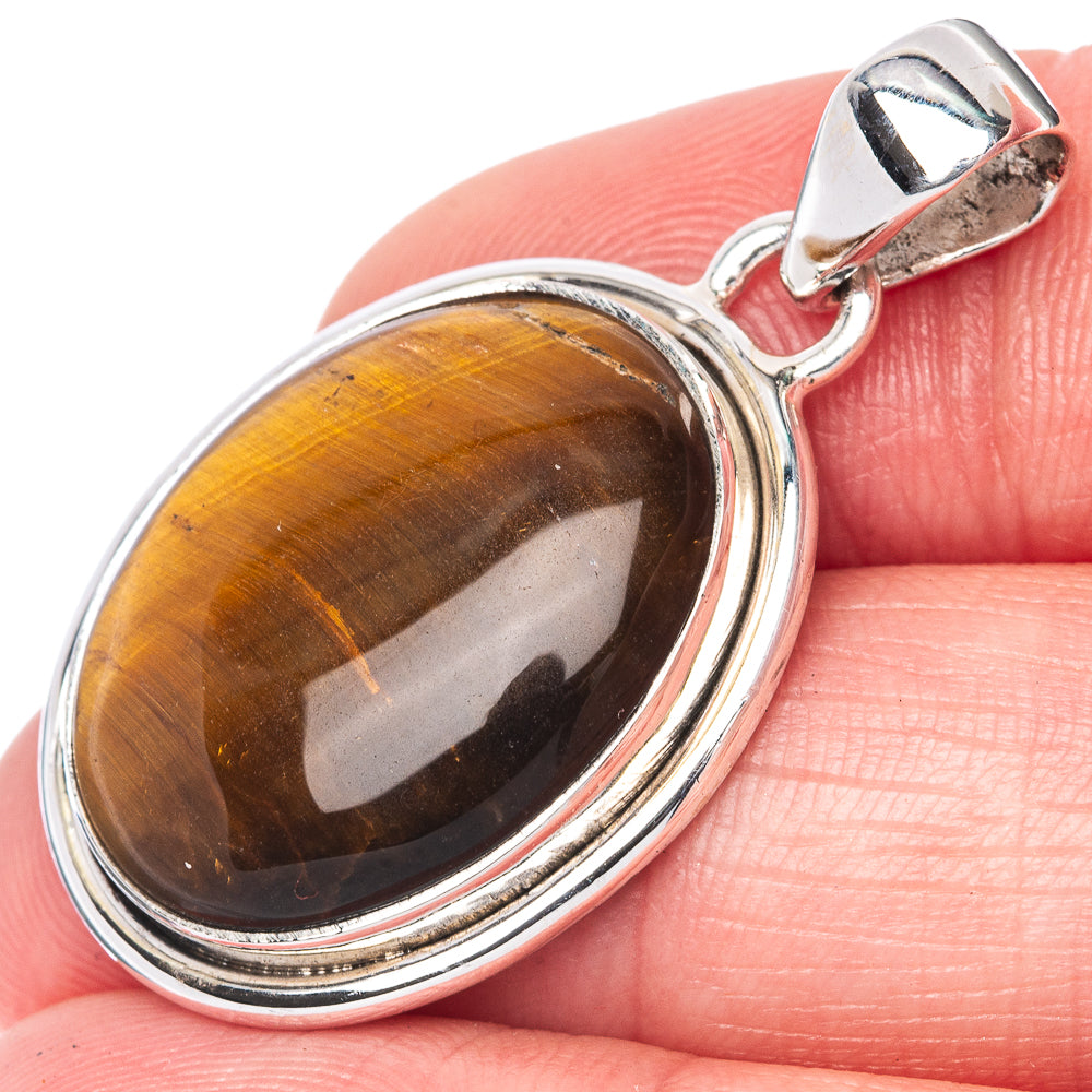 Tiger Eye Pendant 1 3/8" (925 Sterling Silver) P40938